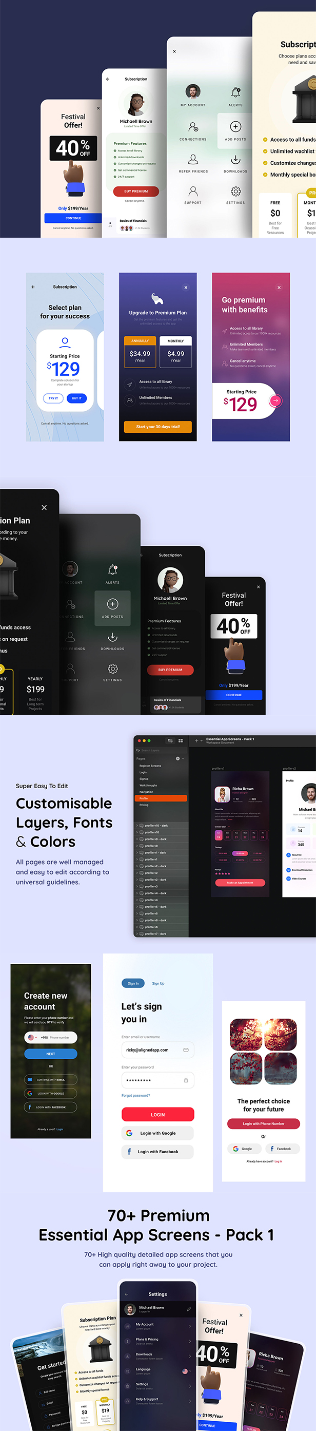 EASP - Essential App Screens Pack 1 - Figma Template